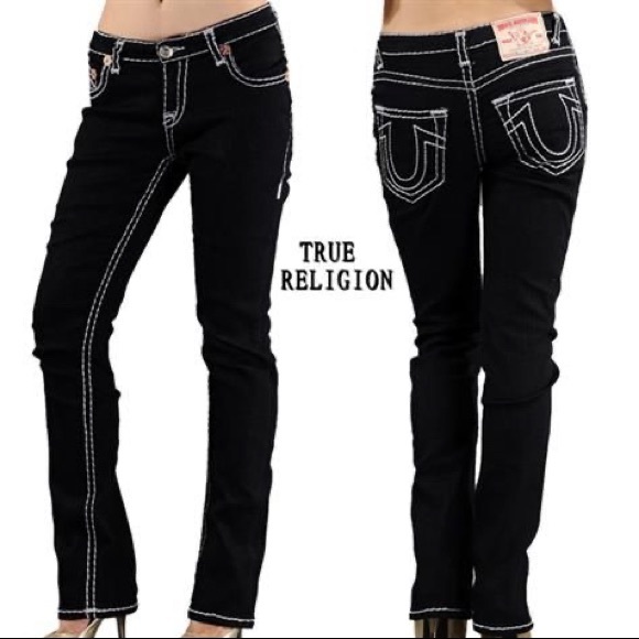 true religion white stitch jeans